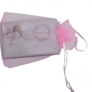 Iman com foto + saco organza (rosa ou azul)