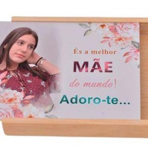 caixa madeira Mãe com foto 15×20