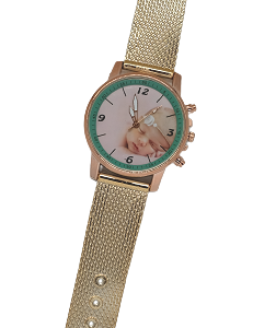 relógio de pulso com foto – golden aro verde